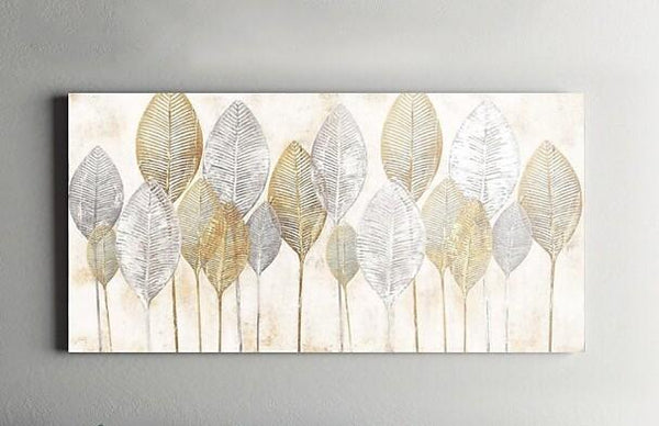 Abstract Leaves Paintings, Contemporary Wall Art Paintings, Simple Modern Paintings for Dining Room-Grace Painting Crafts