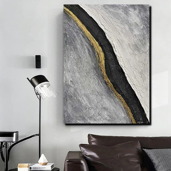 Bedroom Wall Art Ideas, Black Abstract Painting, Acrylic Canvas Paintings for Living Room, Simple Wall Art Ideas, Buy Paintings Online-Grace Painting Crafts