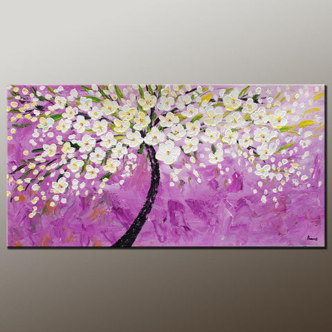 Heavy Texture Painting, Floral Art, Oil Painting, Flower Painting, Canvas Wall Art, Bedroom Wall Art, Canvas Art, Modern Art, Contemporary Art-Grace Painting Crafts