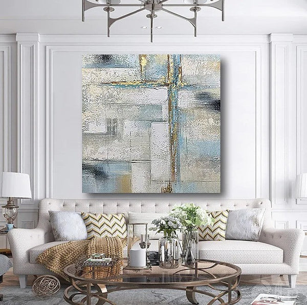 Simple Painting Ideas for Living Room, Acrylic Painting on Canvas, Large Paintings for Office, Buy Paintings Online, Oversized Canvas Paintings-Grace Painting Crafts