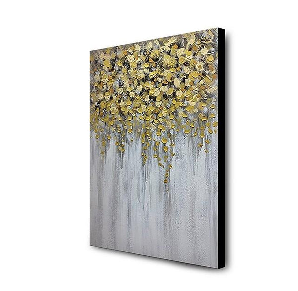 Abstract Flower Painting, Flower Acrylic Painting, Canvas Painting Flower, Paintings for Dining Room, Simple Modern Acrylic Paintings-Grace Painting Crafts