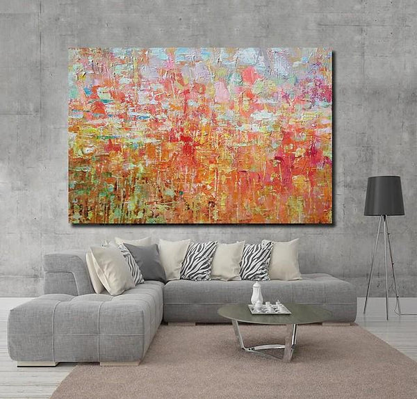 Palette Knife Paintings, Hand Painted Canvas Art, Simple Painting Ideas for Bedroom, Modern Paintings for Living Room-Grace Painting Crafts