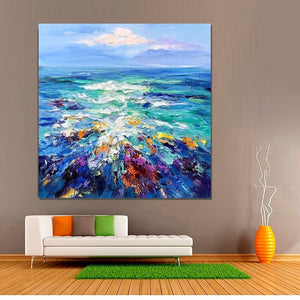 Heavy Texture Paintings, Palette Knife Paniting, Acrylic Painting on Canvas, Modern Acrylic Canvas Painting, Oversized Wall Art Painting for Sale-Grace Painting Crafts