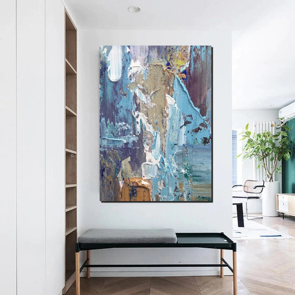 Hand Painted Wall Painting, Abstract Acrylic Painting for Bedroom, Simple Modern Abstract Art, Extra Large Painting Ideas for Living Room-Grace Painting Crafts
