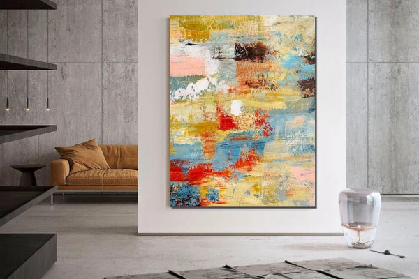 Contemporary Modern Art Paintings, Simple Modern Art, Living Room Wall Art Ideas, Palette Knife Paintings, Large Modern Art Ideas-Grace Painting Crafts