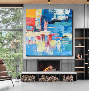 Simple Abstract Art, Simple Modern Wall Art, Abstract Paintings for Living Room, Hand Painted Canvas Painting, Modern Paintings for Bedroom-Grace Painting Crafts