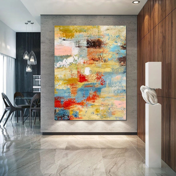 Contemporary Modern Art Paintings, Simple Modern Art, Living Room Wall Art Ideas, Palette Knife Paintings, Large Modern Art Ideas-Grace Painting Crafts