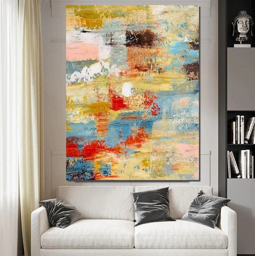 Contemporary Modern Art Paintings, Simple Modern Art, Living Room Wall Art Ideas, Palette Knife Paintings, Large Modern Art Ideas-Grace Painting Crafts