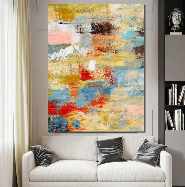 Contemporary Modern Art Paintings, Simple Modern Art, Living Room Wall Art Ideas, Palette Knife Paintings, Large Modern Art Ideas-Grace Painting Crafts