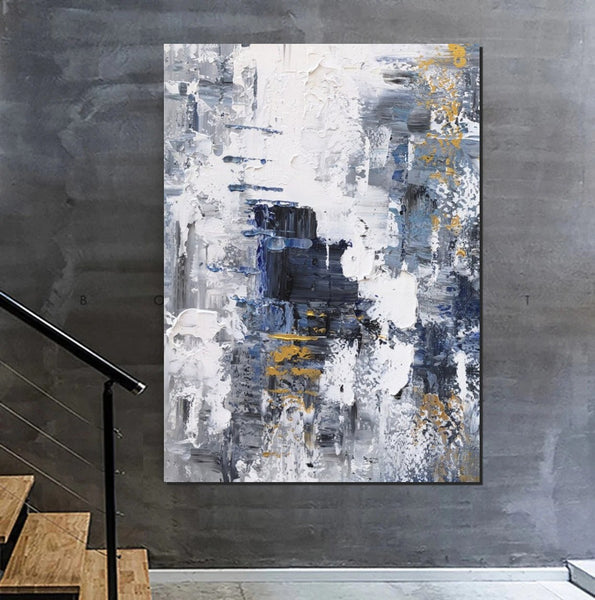 Living Room Abstract Wall Art Ideas, Large Acrylic Canvas Paintings, Large Wall Art Ideas, Impasto Painting, Simple Modern Abstract Painting-Grace Painting Crafts