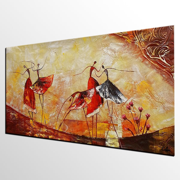 Simple Canvas Painting, Dining Room Wall Art Paintings, Buy Art Online, Abstract Acrylic Painting, Ballet Dancer Painting-Grace Painting Crafts