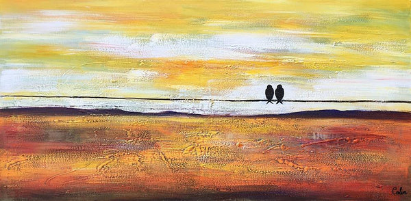 Bird Painting, Love Birds Painting, Abstract Canvas Painting, Buy Art Online, Canvas Painting for Bedroom, Simple Modern Art-Grace Painting Crafts