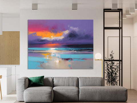 Abstract Landscape Paintings, Modern Abstract Wall Art, Extra Large Canvas Painting for Dining Room, Original Canvas Wall Art Paintings-Grace Painting Crafts