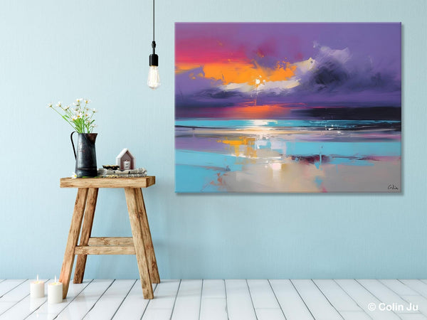 Abstract Landscape Paintings, Modern Abstract Wall Art, Extra Large Canvas Painting for Dining Room, Original Canvas Wall Art Paintings-Grace Painting Crafts