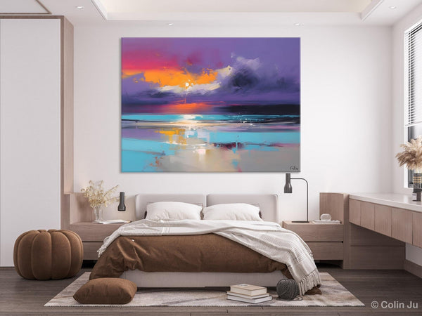 Abstract Landscape Paintings, Modern Abstract Wall Art, Extra Large Canvas Painting for Dining Room, Original Canvas Wall Art Paintings-Grace Painting Crafts