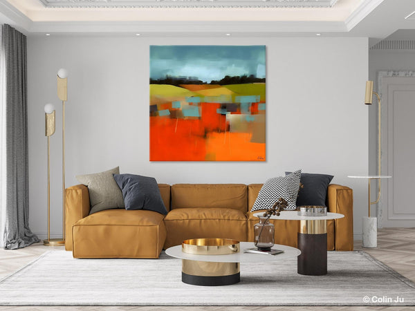 Original Landscape Wall Art Paintings, Oversized Modern Canvas Paintings, Modern Acrylic Artwork, Large Abstract Painting for Dining Room-Grace Painting Crafts