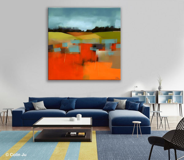 Original Landscape Wall Art Paintings, Oversized Modern Canvas Paintings, Modern Acrylic Artwork, Large Abstract Painting for Dining Room-Grace Painting Crafts