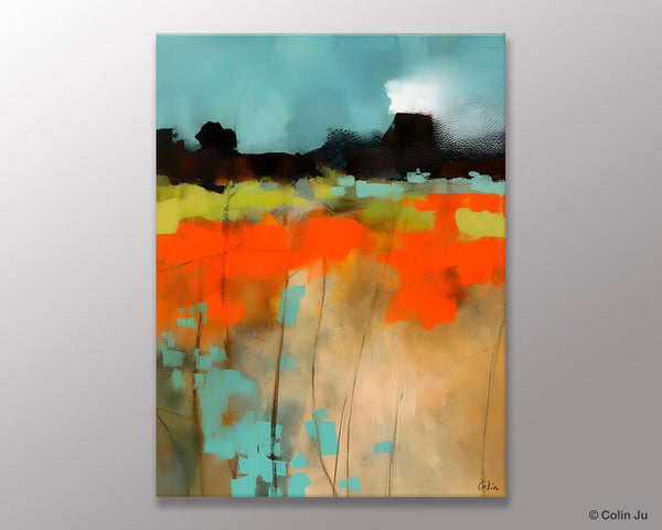 Modern Abstract Wall Art, Extra Large Canvas Painting for Dining Room, Original Canvas Wall Art Paintings, Abstract Landscape Paintings-Grace Painting Crafts