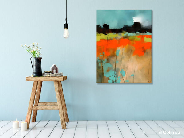 Modern Abstract Wall Art, Extra Large Canvas Painting for Dining Room, Original Canvas Wall Art Paintings, Abstract Landscape Paintings-Grace Painting Crafts