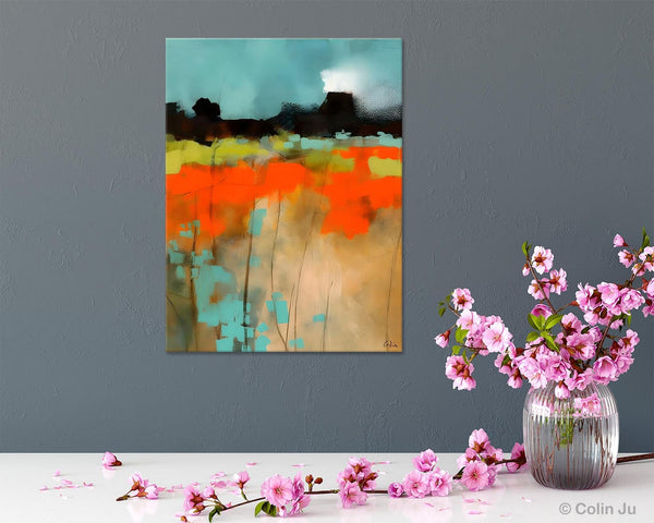 Modern Abstract Wall Art, Extra Large Canvas Painting for Dining Room, Original Canvas Wall Art Paintings, Abstract Landscape Paintings-Grace Painting Crafts