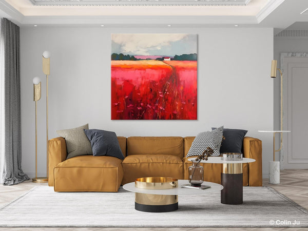 Original Landscape Paintings, Oversized Modern Wall Art Paintings, Modern Acrylic Artwork on Canvas, Large Abstract Painting for Living Room-Grace Painting Crafts