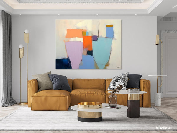 Simple Wall Painting Ideas for Living Room, Extra Large Painting on Canvas, Contemporary Acrylic Art, Original Abstract Wall Art Paintings-Grace Painting Crafts