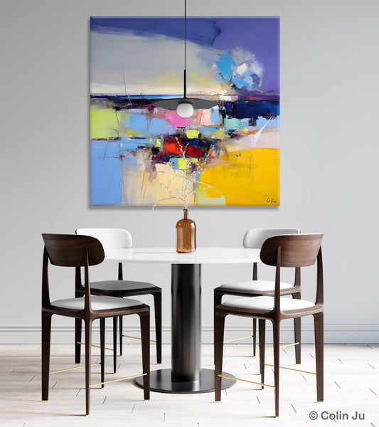 Landscape Abstract Paintings, Original Canvas Wall Art Paintings, Modern Canvas Painting for Dining Room, Acrylic Painting on Canvas-Grace Painting Crafts