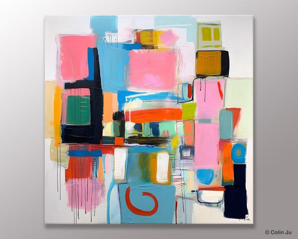 Contemporary Canvas Art, Original Modern Wall Art, Modern Canvas Paintings, Modern Acrylic Artwork, Large Abstract Painting for Dining Room-Grace Painting Crafts
