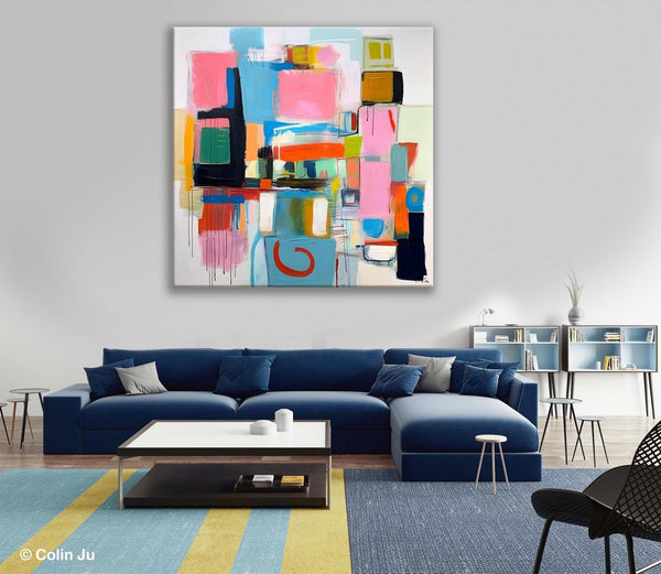 Contemporary Canvas Art, Original Modern Wall Art, Modern Canvas Paintings, Modern Acrylic Artwork, Large Abstract Painting for Dining Room-Grace Painting Crafts