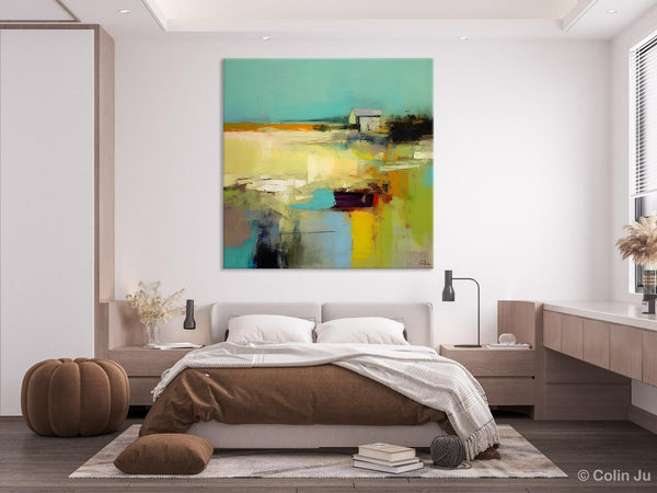 Landscape Canvas Paintings, Original Landscape Paintings, Abstract Wall Art Painting for Living Room, Oversized Acrylic Painting on Canvas-Grace Painting Crafts