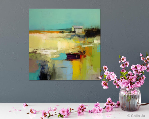 Landscape Canvas Paintings, Original Landscape Paintings, Abstract Wall Art Painting for Living Room, Oversized Acrylic Painting on Canvas-Grace Painting Crafts