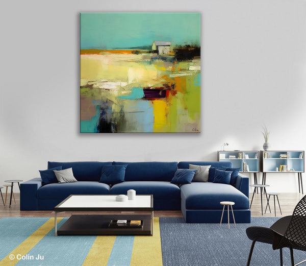 Landscape Canvas Paintings, Original Landscape Paintings, Abstract Wall Art Painting for Living Room, Oversized Acrylic Painting on Canvas-Grace Painting Crafts