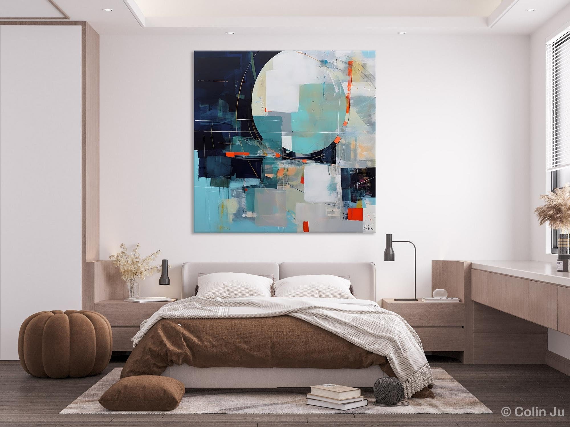 Large Abstract Painting for Bedroom, Modern Acrylic Artwork, Original Abstract Wall Art, Modern Canvas Paintings, Contemporary Canvas Art-Grace Painting Crafts