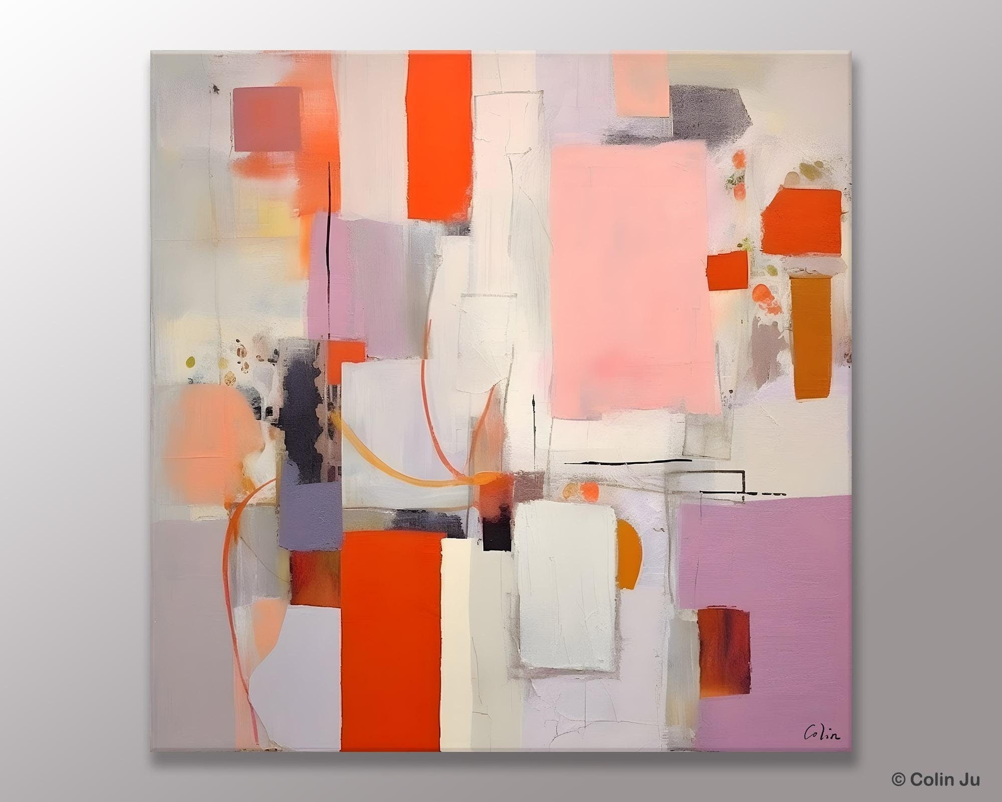 Original Abstract Wall Art, Modern Canvas Paintings, Large Abstract Painting for Bedroom, Modern Acrylic Artwork, Contemporary Canvas Art-Grace Painting Crafts