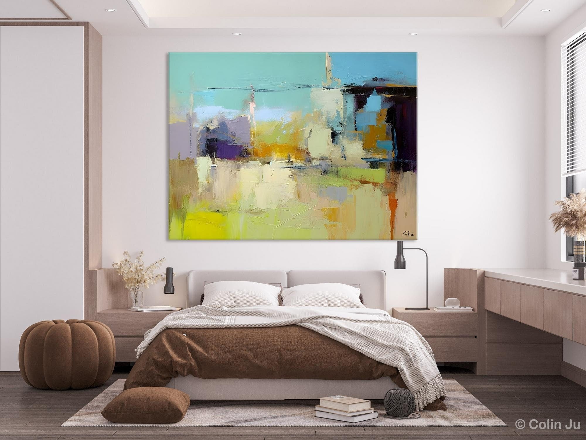 Large Acrylic Paintings on Canvas, Original Abstract Art, Contemporary Acrylic Painting on Canvas, Oversized Modern Abstract Wall Paintings-Grace Painting Crafts