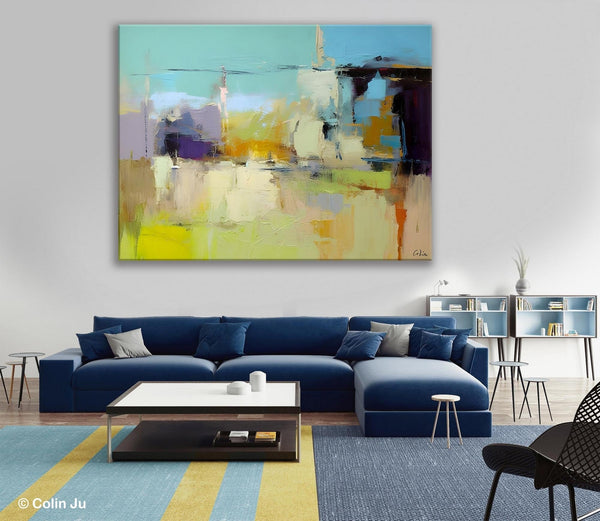 Large Acrylic Paintings on Canvas, Original Abstract Art, Contemporary Acrylic Painting on Canvas, Oversized Modern Abstract Wall Paintings-Grace Painting Crafts