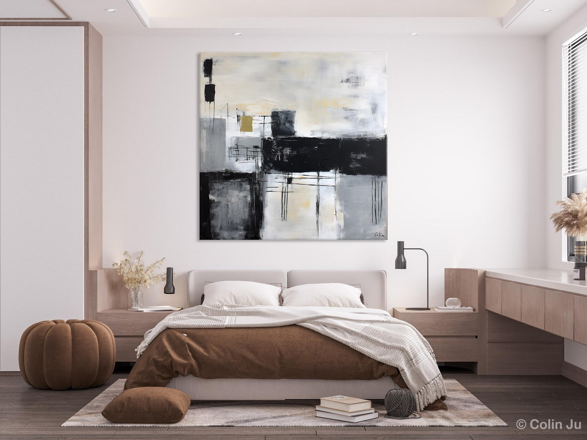 Contemporary Canvas Art for Bedroom, Modern Acrylic Artwork, Original Modern Paintings, Heavy Texture Canvas Art, Large Abstract Paintings-Grace Painting Crafts