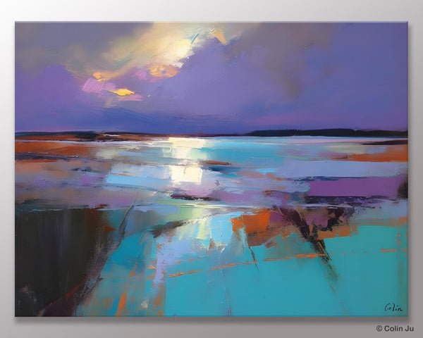 Abstract Landscape Painting on Canvas, Large Paintings for Bedroom, Oversized Contemporary Wall Art Paintings, Extra Large Original Artwork-Grace Painting Crafts
