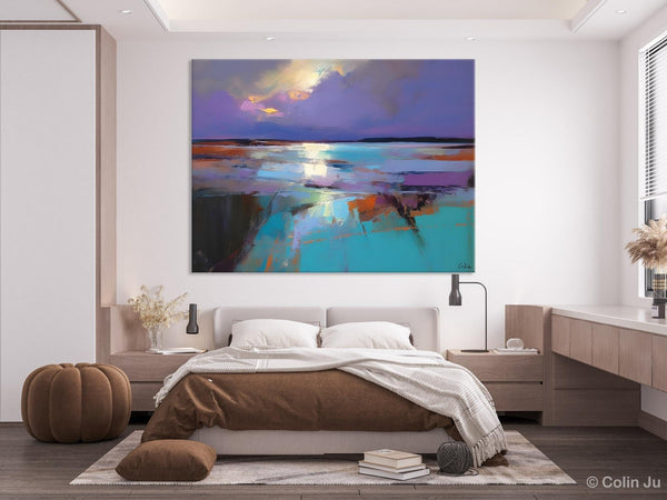 Abstract Landscape Painting on Canvas, Large Paintings for Bedroom, Oversized Contemporary Wall Art Paintings, Extra Large Original Artwork-Grace Painting Crafts