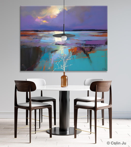 Abstract Landscape Painting on Canvas, Large Paintings for Bedroom, Oversized Contemporary Wall Art Paintings, Extra Large Original Artwork-Grace Painting Crafts