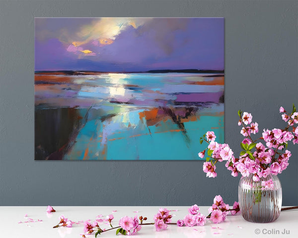 Abstract Landscape Painting on Canvas, Large Paintings for Bedroom, Oversized Contemporary Wall Art Paintings, Extra Large Original Artwork-Grace Painting Crafts