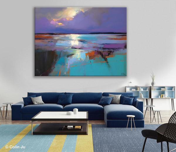 Abstract Landscape Painting on Canvas, Large Paintings for Bedroom, Oversized Contemporary Wall Art Paintings, Extra Large Original Artwork-Grace Painting Crafts