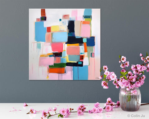 Modern Canvas Paintings, Large Abstract Art for Bedroom, Original Abstract Wall Art, Simple Modern Acrylic Artwork, Contemporary Canvas Art-Grace Painting Crafts