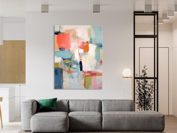 Large Wall Art Painting for Bedroom, Original Canvas Art, Contemporary Acrylic Painting on Canvas, Oversized Modern Abstract Wall Paintings-Grace Painting Crafts