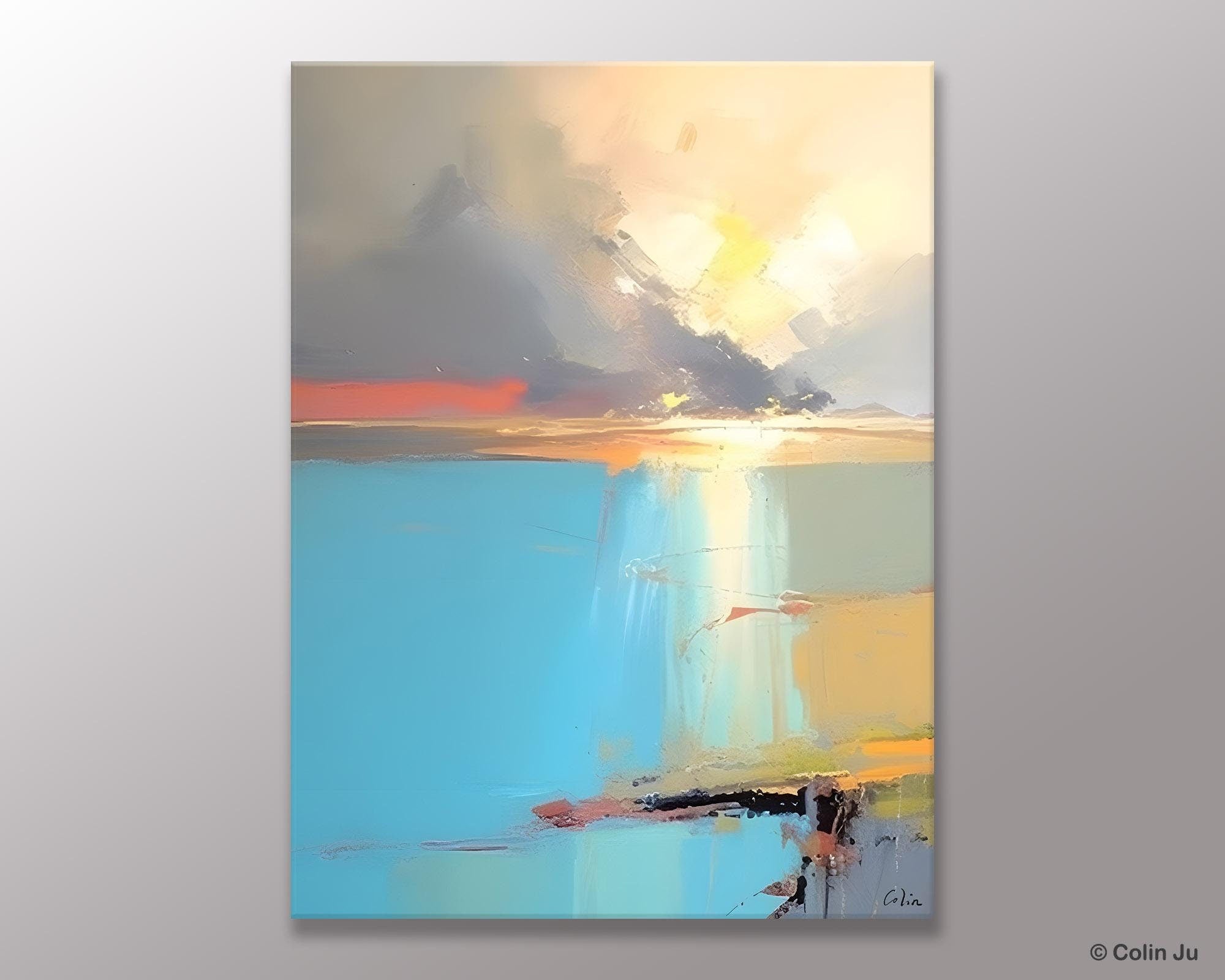 Contemporary Acrylic Painting on Canvas, Large Original Artwork, Large Landscape Paintings for Living Room, Modern Canvas Art Paintings-Grace Painting Crafts