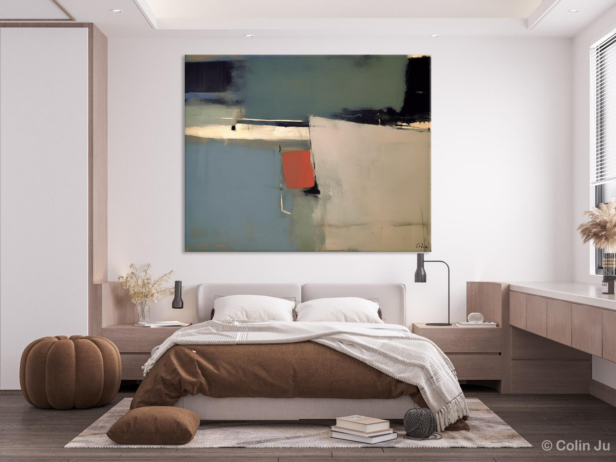 Huge Abstract Painting for Bedroom, Large Original Abstract Wall Art, Oversized Contemporary Acrylic Paintings, Abstract Paintings on Canvas-Grace Painting Crafts