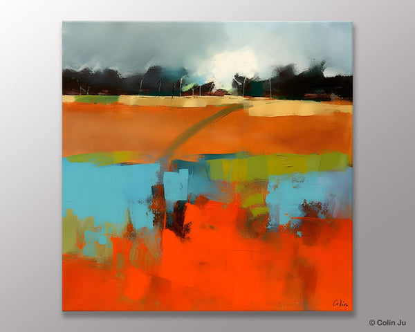 Original Abstract Wall Art, Landscape Acrylic Art, Landscape Canvas Art, Hand Painted Canvas Art, Large Abstract Painting for Living Room-Grace Painting Crafts