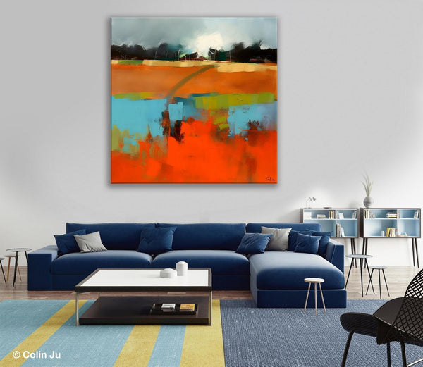 Original Abstract Wall Art, Landscape Acrylic Art, Landscape Canvas Art, Hand Painted Canvas Art, Large Abstract Painting for Living Room-Grace Painting Crafts