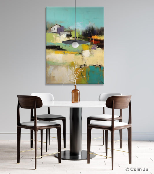 Landscape Canvas Paintings for Dining Room, Extra Large Modern Wall Art, Acrylic Painting on Canvas, Original Landscape Abstract Painting-Grace Painting Crafts