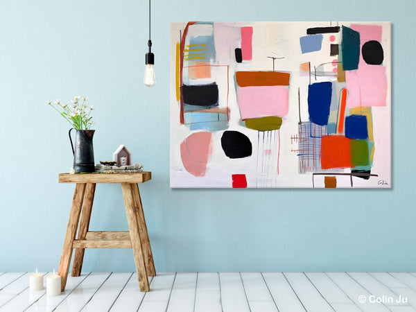 Contemporary Acrylic Painting on Canvas, Original Canvas Art, Large Wall Art Painting for Bedroom, Oversized Modern Abstract Wall Paintings-Grace Painting Crafts
